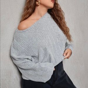 Shoulder Rib-Knit Crop Tee